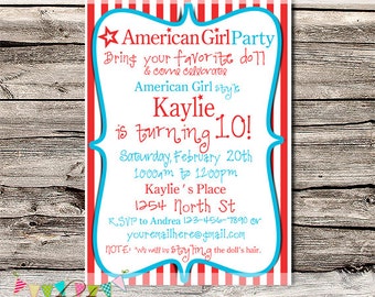 American Girl - Birthday Party or Baby Shower Invitation - Photo Invite - Printable - DIY - Digital File