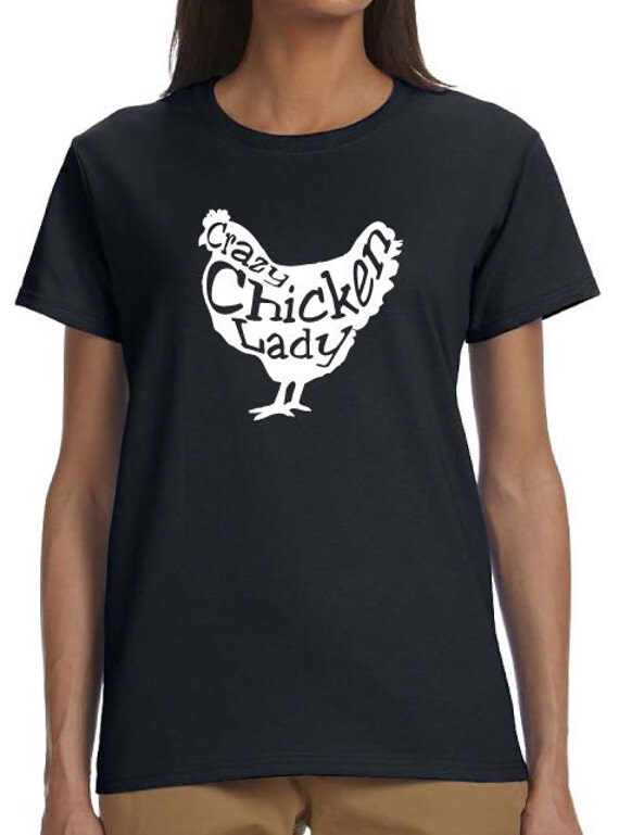 Crazy chicken lady adult t shirt by FabricOwlCreations on Etsy
