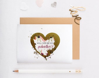 Scratch Off Will You Be My Godmother Card, Godmother gift, godmother proposal, will you be my, gold scratch off, godmother gift - GM 01