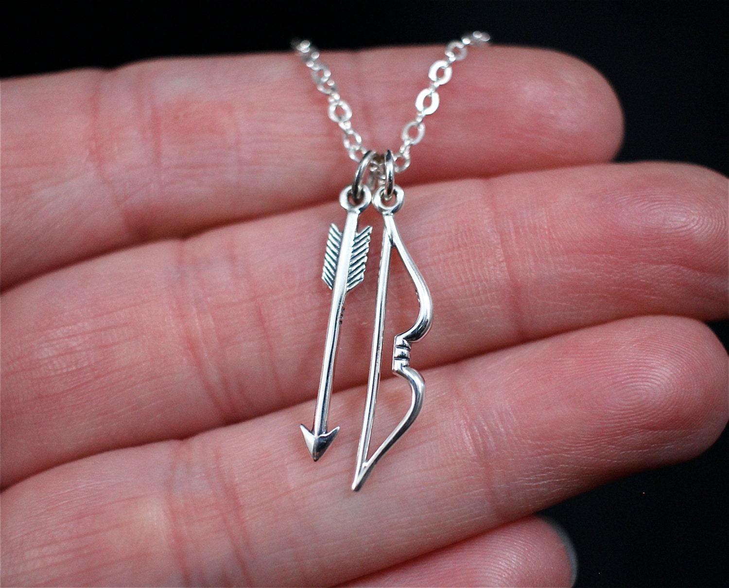 Bow and Arrow Necklace Sterling Silver Sagittarius Necklace