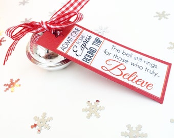 Polar Express Bell, Train Ticket Christmas Decoration, Believe Bell, Christmas Eve Box, Stocking Filler, Santa's Bell