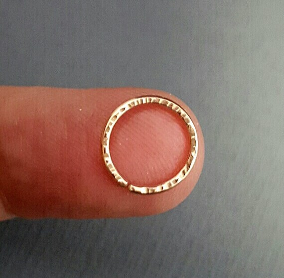 14k Rose Gold Septum ring real gold by waterleliejewellery