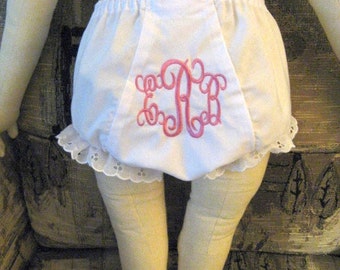 Intertwining Pendant Font Monogrammed Bloomer Diaper Cover Personalized Baby Bloomer Diaper Cover Intertwining Font