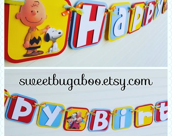 Peanuts, Charlie Brown Happy Birthday Banner. Peanuts Birthday. Charlie Brown Birthday. Peanuts Birthday Decorations. Charlie Brown party