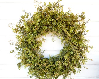 Summer Wreath-Farmhouse Wreath-Eucalyptus Wreath-Fall Wreath-Winter Door Wreaths-Outdoor Wreath-Year Round Wreath-Housewarming Gift