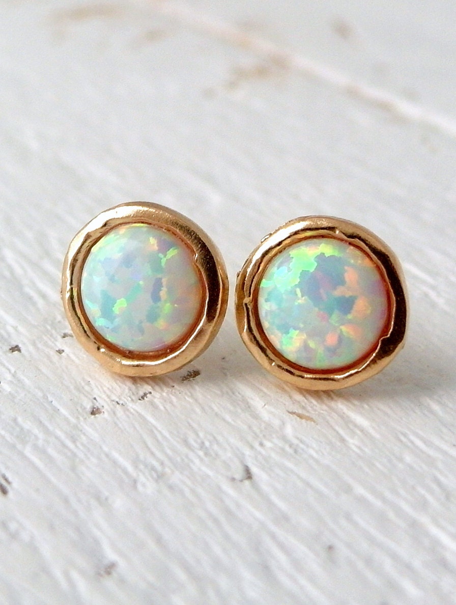 Opal earringsWhite Opal stud earringsOpal studsOpal stud