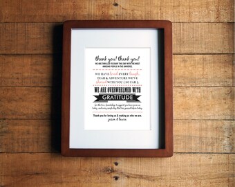 DIY Printable - Wedding Thank You Sign - Typography