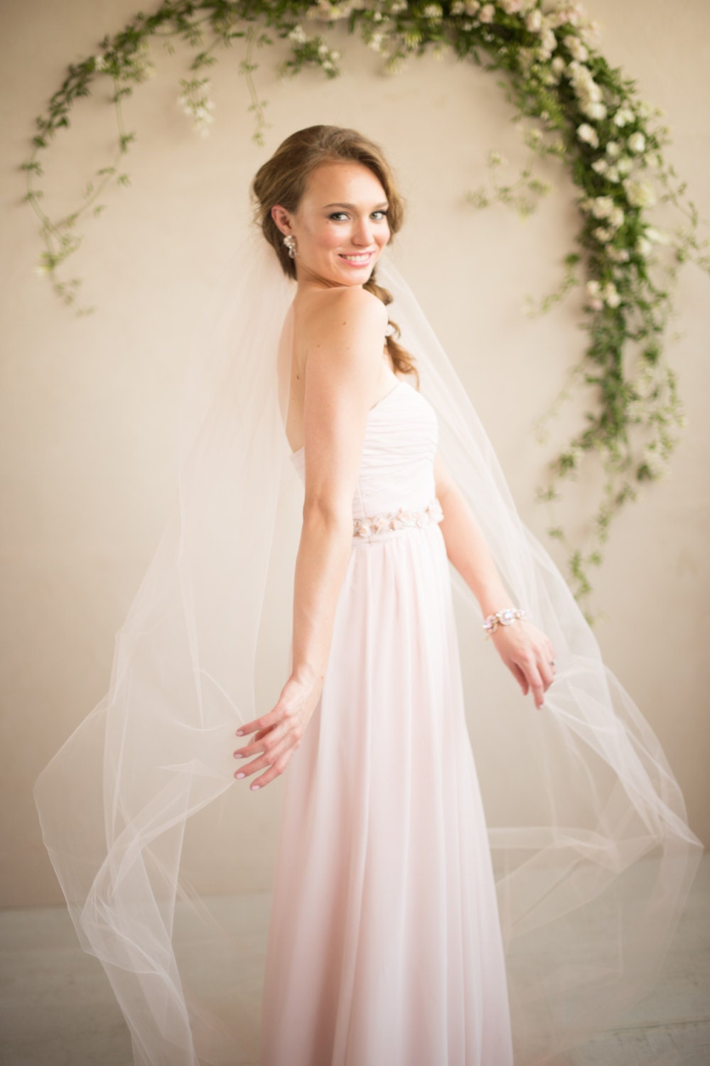 Cathedral Blush Wedding Veil Bridal Hair Accessories Sheer