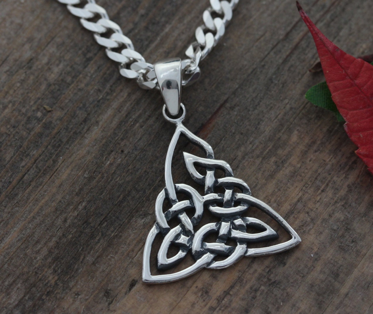 Sterling silver triquetra Celtic Knot Necklace celtic