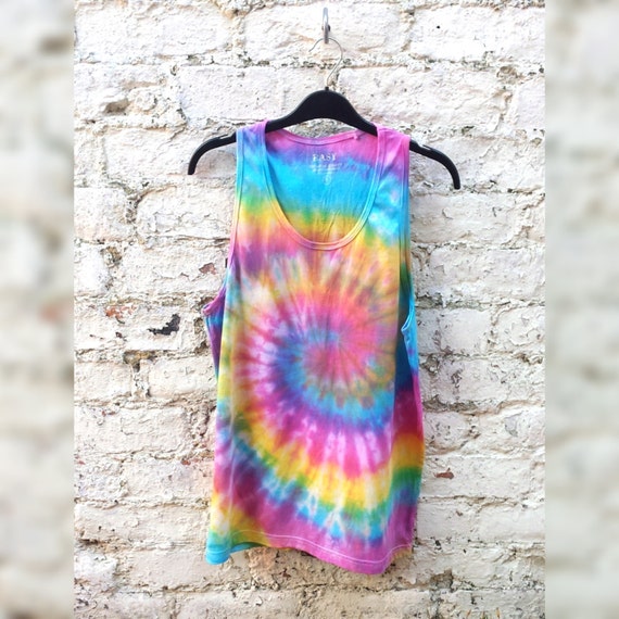 Rainbow Tank Tie Dye Mens Tank Top Rainbow Spiral Tie Dye ALL