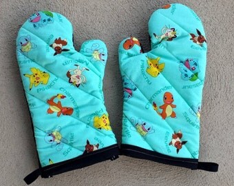 Pokemon Oven Mitts and Pot Holders - Pokemon Decorations - Pokemon Kitchen - Pokemon House Warming Gift - Pokemon Wedding Gift