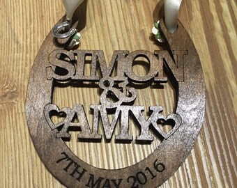 Personalised Wooden Wedding Horseshoe