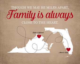 though we may be far apart quote custom family gift though we may be far apart quote custom family gift