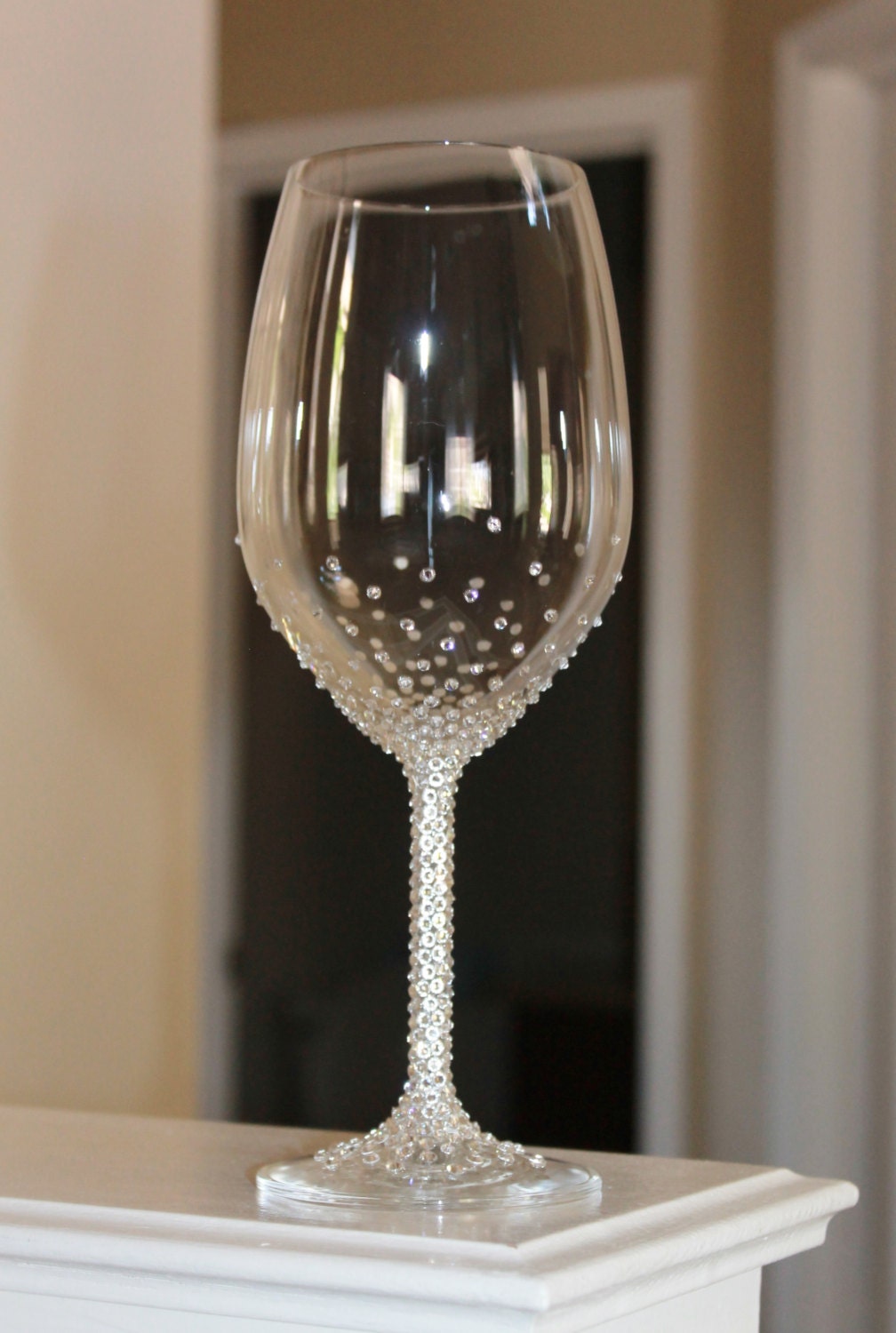 Swarovski Crystal Embellished Wine Glass Gradient Design 6943