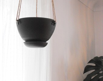 Hanging Planter with built in catch basin, Modern Planter, hanging orchid planter, multiple sizes, made to order, Made in Quebec, Canada