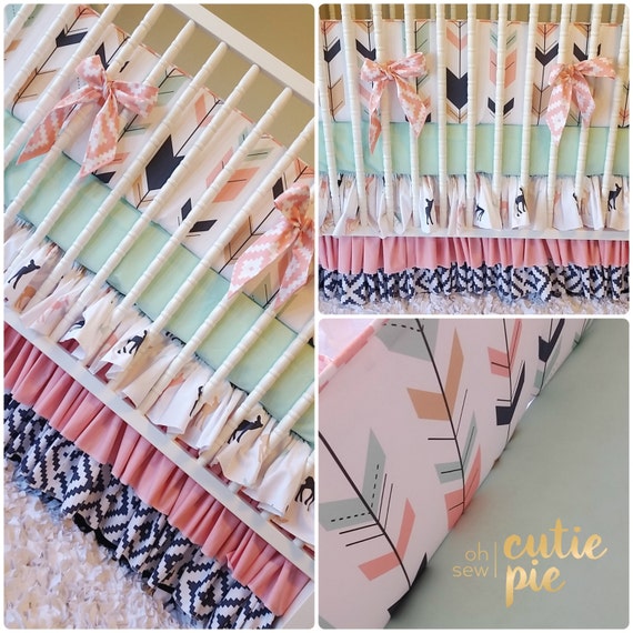 Deers arrows & aztec baby girl bedding. Multi by OhSewCutiePie