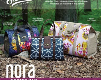 Swoon Patterns: Nora Doctor Bag - PDF Vintage Purse Doctor Bag Carpet Bag Sewing Pattern