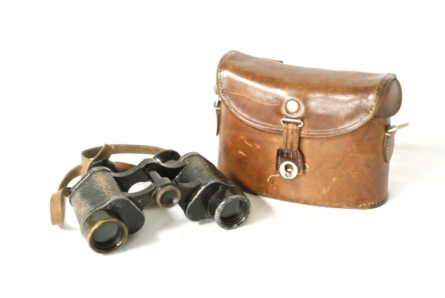 SWISS ARMY 1916 Binoculars Leather Case WW1 Era Binoculars