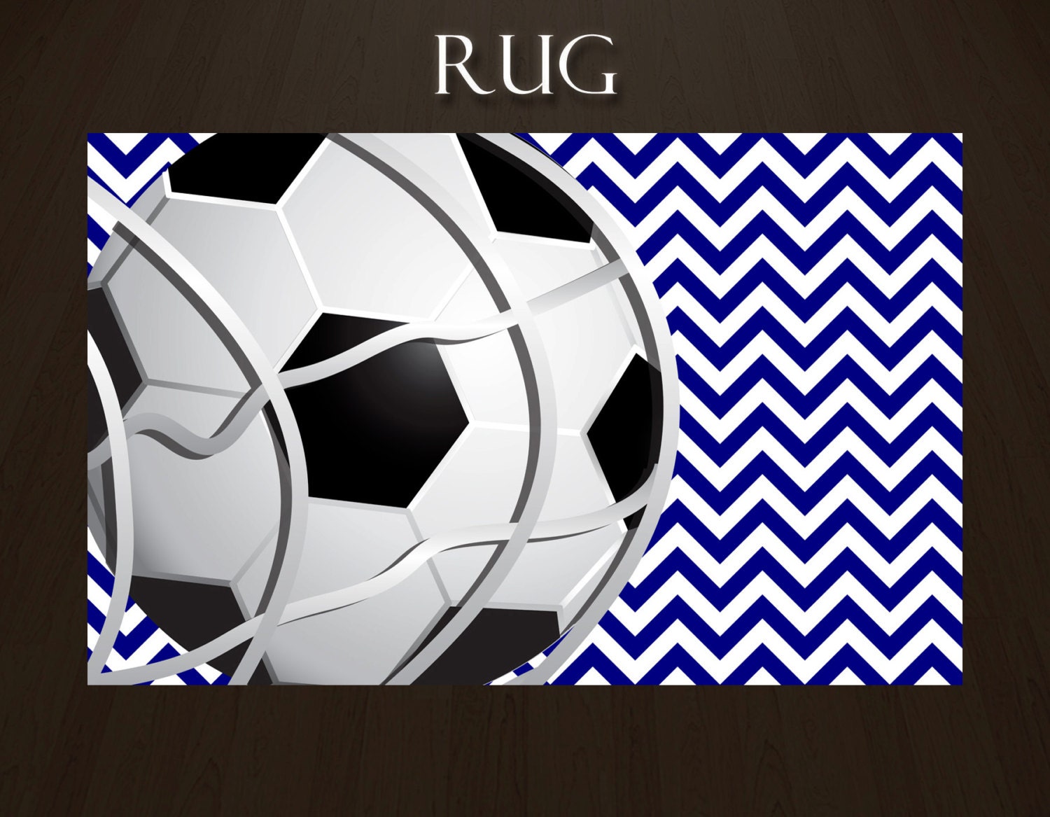 Blue Chevron Soccer Rugs Soccer Ball Rug Sports Theme Rugs