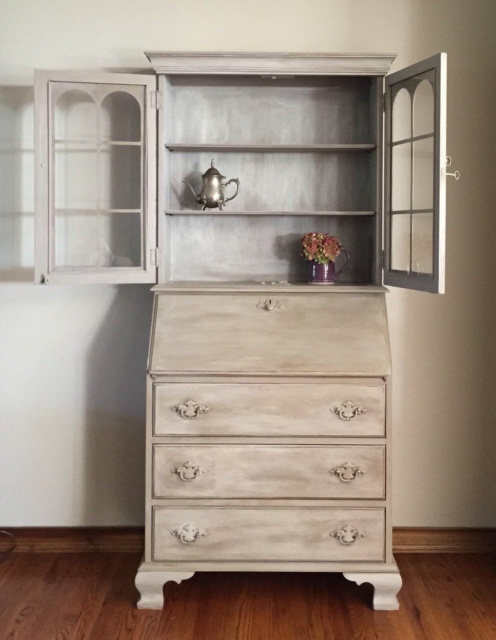 SOLDVintage\/Antique Secretary Desk\/Hutch refinished hand