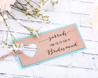 Custom Bridesmaid Gift Tags. Thank you Bridesmaids Tags. Thank you for being my Maid of Honor Tags.