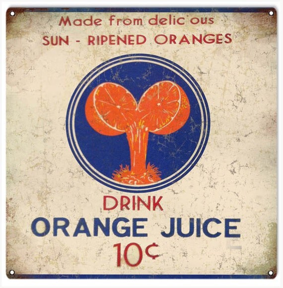 Nostalgic Orange Juice Sign 12x12 RG1600