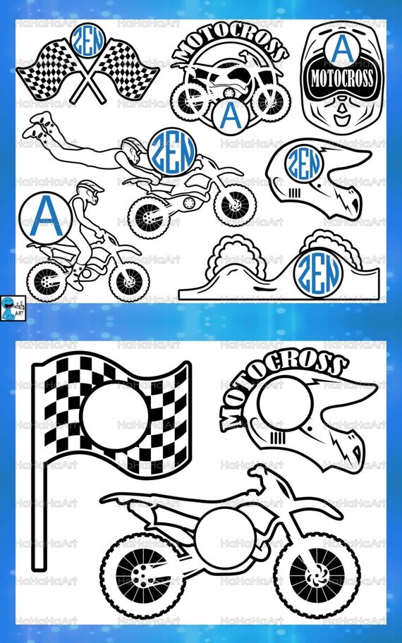 Download Circle MotoCross Monogram Outline Cutting Files Svg Png Jpg