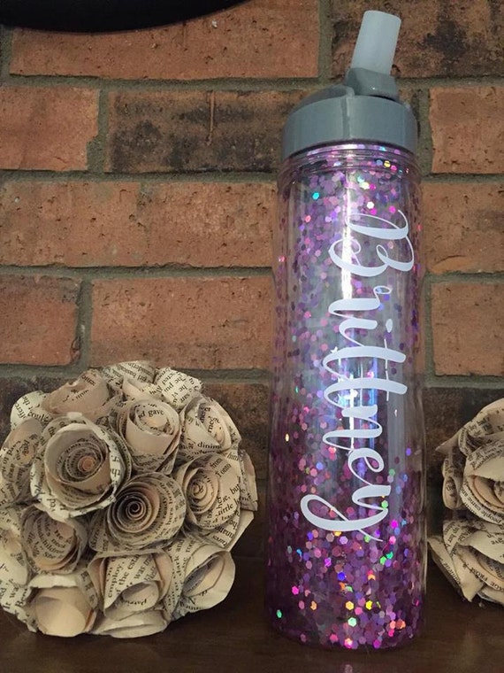 Customized Pink Glitter Water Bottle Pink Drink Water 6264