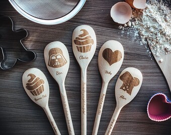 Personalised Wooden Spoon, Engraved Wooden Spoon, Personalized Wooden Spoon, Wedding Gift, Baking Gift, Engraved Spoon