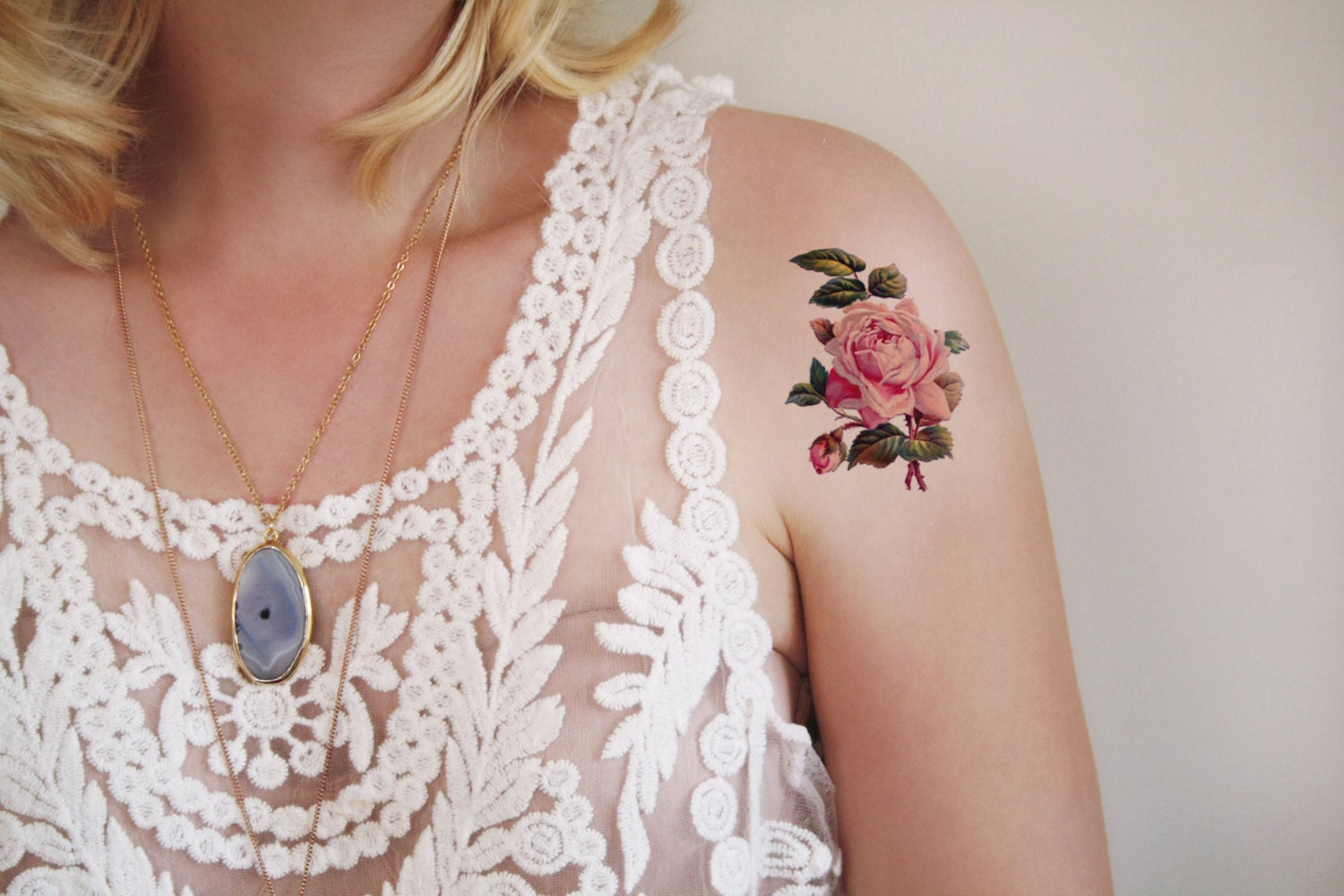 Small rose temporary tattoo / small temporary tattoo / floral