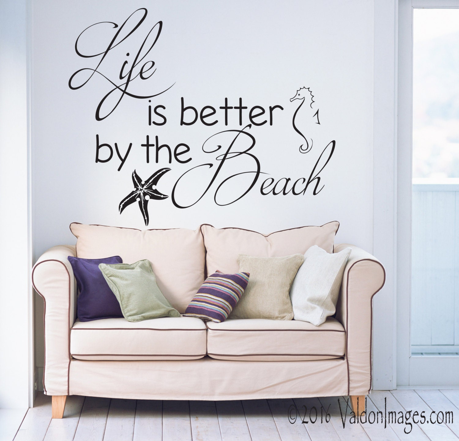Better by the beach quote beach decor wall decal beach wall