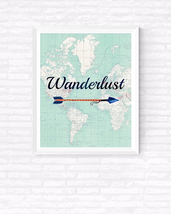 Wanderlust Printable Wanderlust Vintage Map by GabrielPrintables