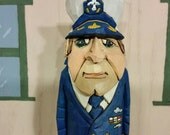 U.S. Naval Officer wood carving hand carved by MA Dellinger Wood Carving created for the Everyday Heroes"series BH # 55 Naval Officer U.S. Naval Officer wood carving hand carved by MA Dellinger Wood Carving created for the Everyday Heroes"series BH # 55 Naval Officer