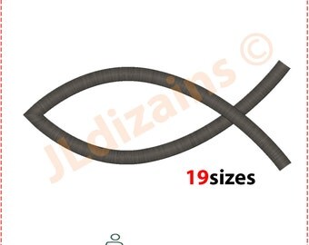 Jesus Fish Embroidery Design. Ichthys embroidery design. Christian fish embroidery. Embroidery ichthys. Machine embroidery design