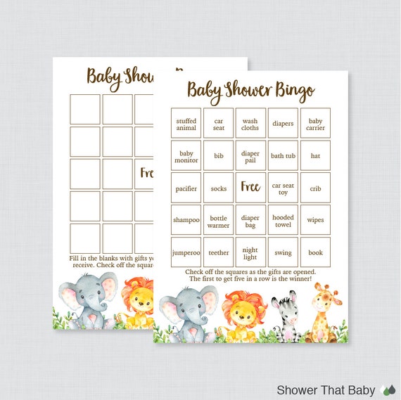 free blank bingo cards for baby shower
