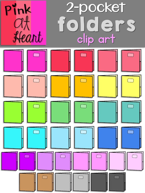 2 Pocket Folders Clip Art