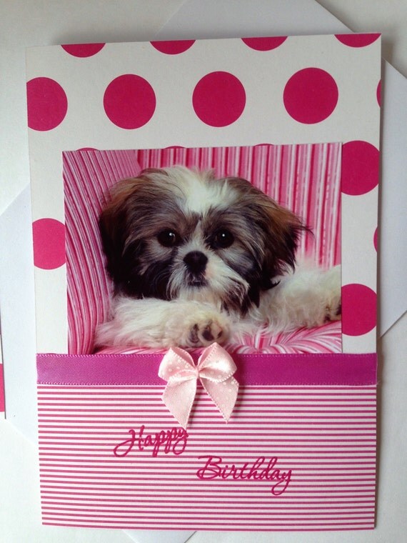 SHIH TZU puppy GREETINGS dog Card handmade dog lover card