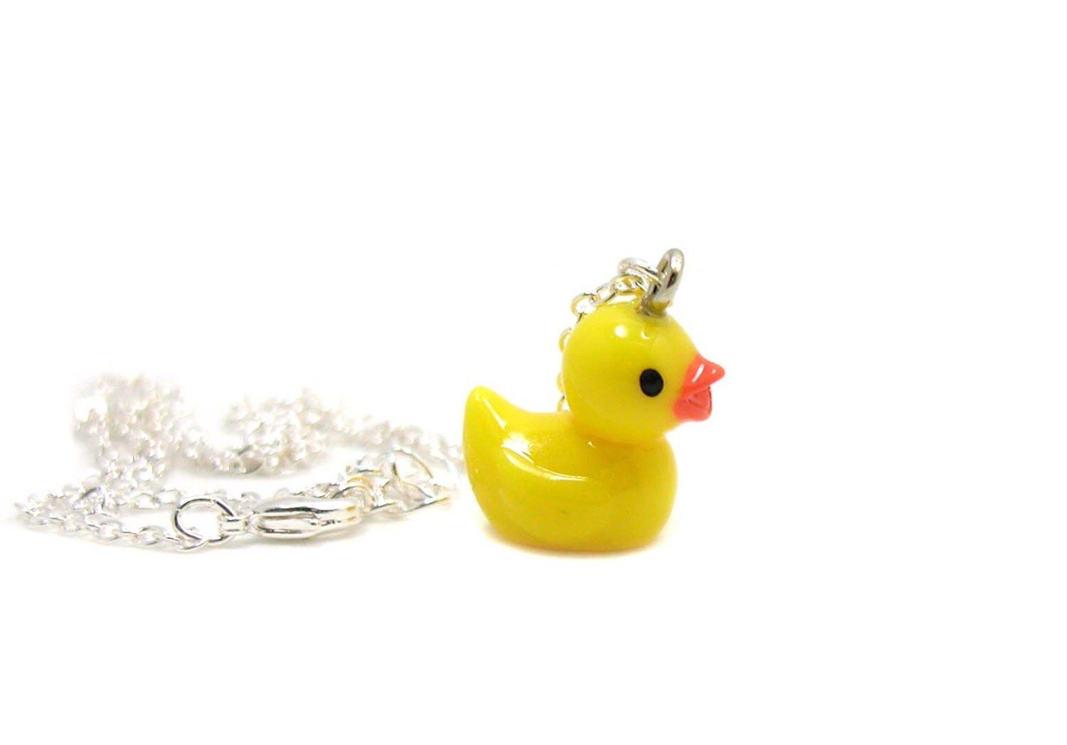 Rubber Duck Necklace Charm Necklace Charm Jewelry Yellow