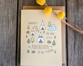 New Baby Card, Expecting Card, Baby Shower Card, Adventurer To be
