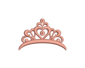 Princess Crown Embroidery Design Machine Embroidery Design 7 Size - INSTANT DOWNLOAD