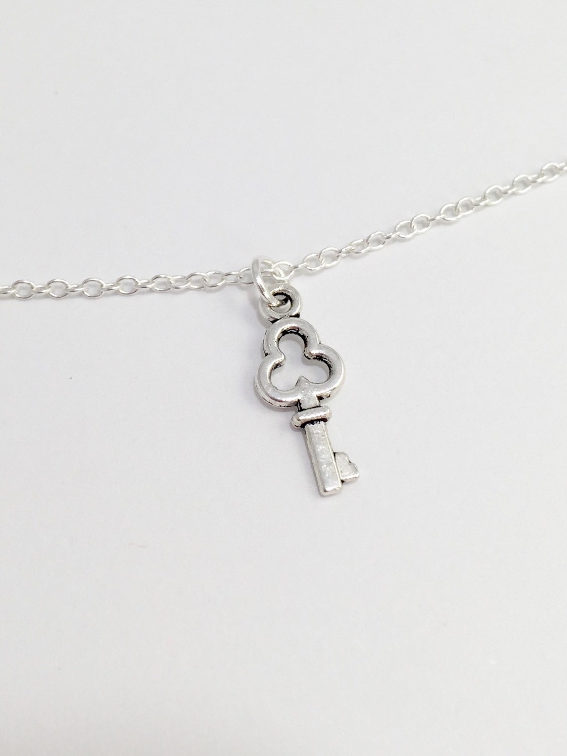Silver Key Necklace/Dainty Key Necklace/Dainty Silver Key