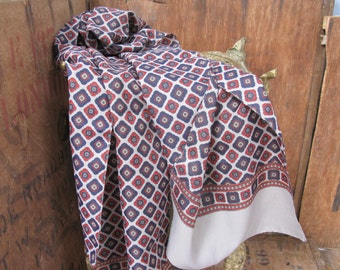 Grey Mens Scarf - Geometric Scarf - Goodwood - Mod Scarf - Scooter Scarf - Motoring Scarf - Vintage Mens Scarf - Narrow Scarf - Grey Necktie