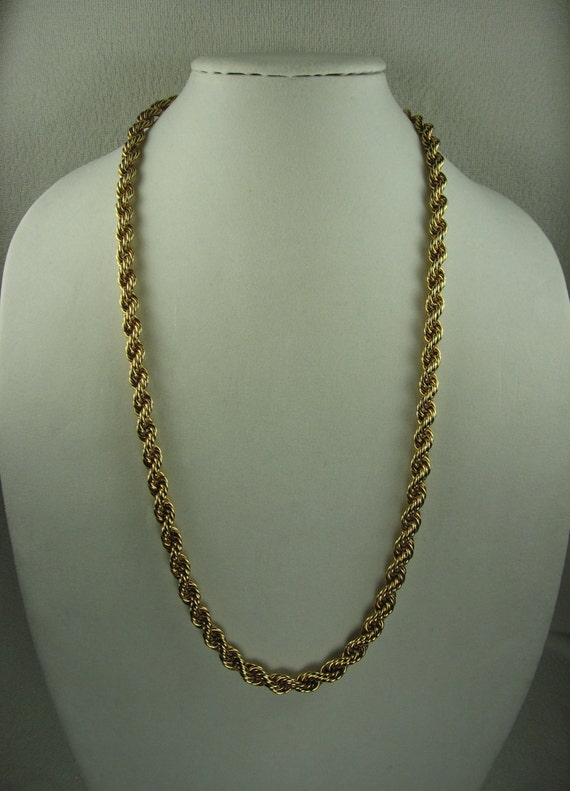 Napier Rope Necklace in Gold Tone by VintageSparkleyBits on Etsy