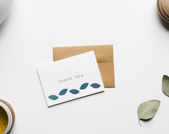 Box of 6 Thank You Leaves Letterpress Cards