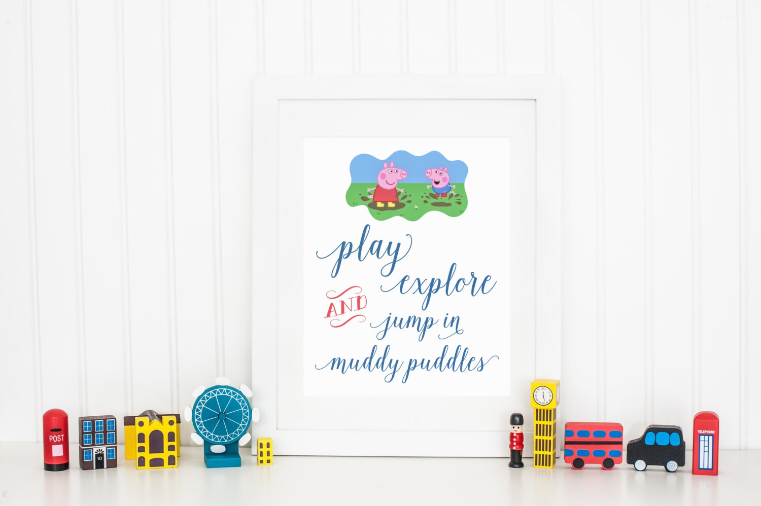 Peppa Pig Wall Art Nursery Print Peppa Pig by SarahFinnDesign
