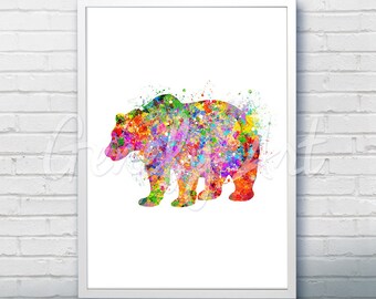 Bear Wildlife Watercolor Art Print - Watercolor Painting - Bear Watercolor Art Painting - Wildlife Poster - House Warming Gift
