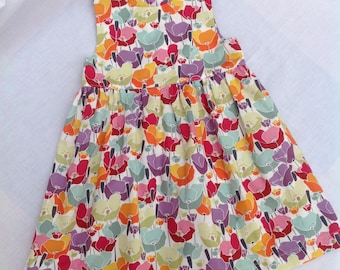 Baby girl dress, girls dress, poppy print dress, girls clothing, baby girl clothing, age 18/24 months, handmade, one only