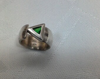 Ring Silver 925 with 1 Peter green or blue topaz