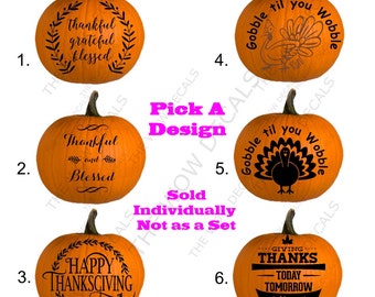Holiday Vinyl Decal, Pumpkin Decal, Porch Decor Vinyl Decal, Thanksgiving Decal, Many Options For these Holiday Decals
