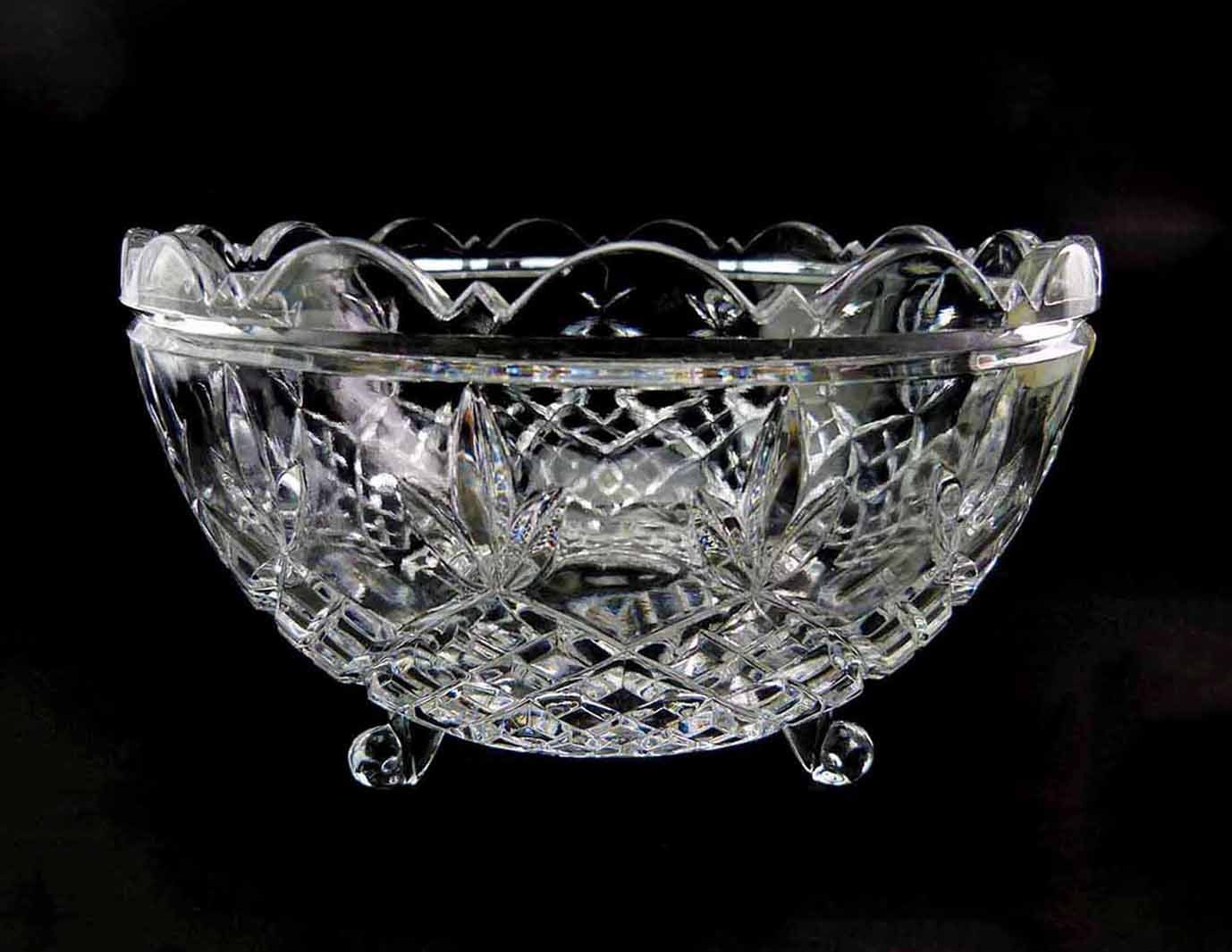 Large 24 Lead Crystal Serving Centerpiece by seasidecollectibles